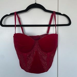 Victoria’s Secret Red Velvet Bustier Top